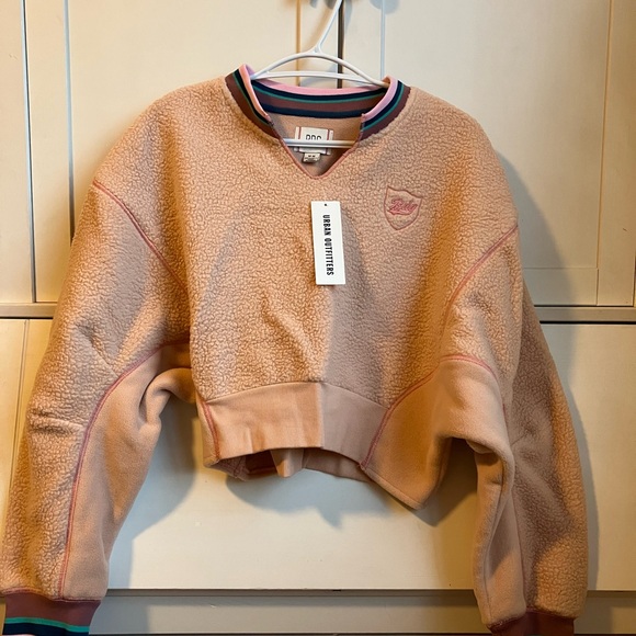 Urban outfitters Sherpa crop top hoodie - Picture 1 of 5